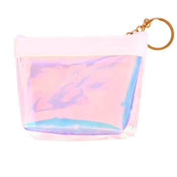 

New Free Shipping Holographic Coin Purse Bag Transparent Laser Jelly Key Coin Cute Wallet Change Bag