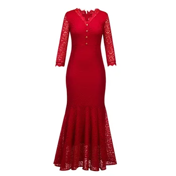 

Madam clothing OWLPRINCESS The new 2019 ladies splicing v-neck long cultivate one's morality dress