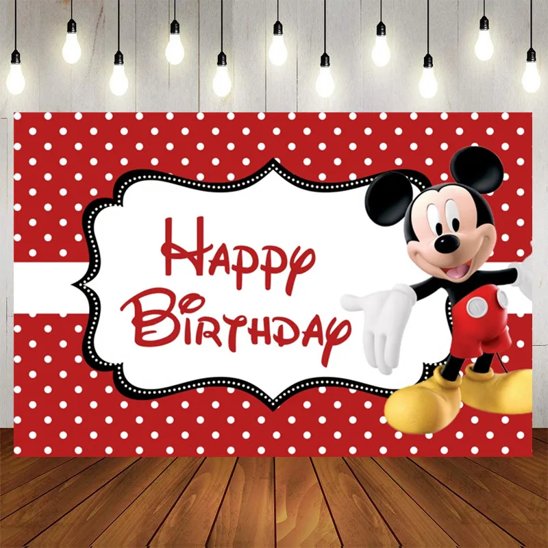 Fond D Ecran Colore Theme Dessin Anime Disney Rouge Minnie Mouse Pour Fete Prenatale Anniversaire Aliexpress
