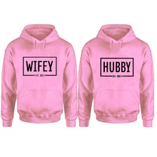 

Wifey Hubby Happy Valentine's Day 2022 Sweatshirts Vintage Letter Printing Sweatshirt Women Fashion Aesthetic Couple Clothes