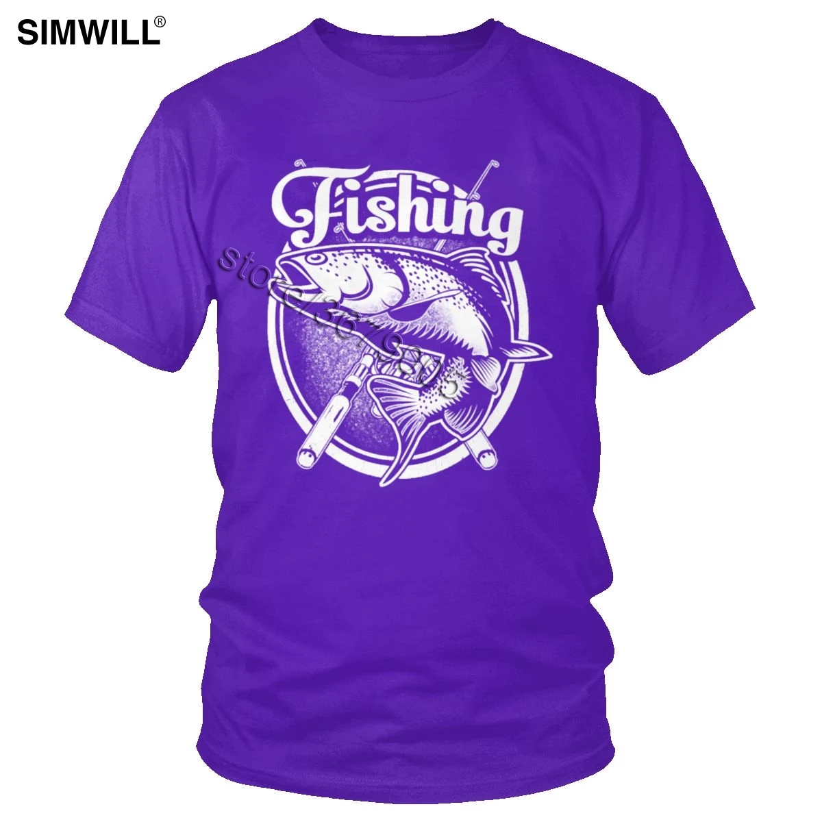 Classic Fish Just One More Cast I Promise T Shirt Funny Fishing Addiction T-shirt Short Sleeve Cotton Fisher Tee Trend Gift Tops - Цвет: Фиолетовый