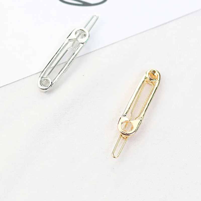 Creative Paper Clip Trendy Metal Hair Clip Unique Personalized Hair Accessories Solid Hairpins Headwear Hair Grips For Womens