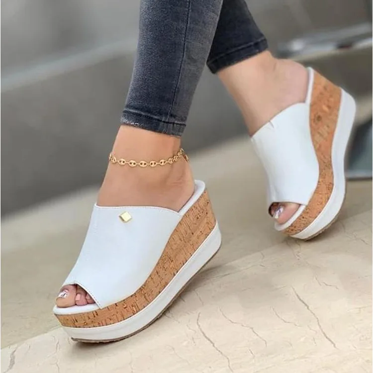 Wedge Slippers Women Shoes 2021 Summer Peep Toe Sandals Fashion Platform Slippers Outdoor Casual Flip Flops Sandalias De Mujer