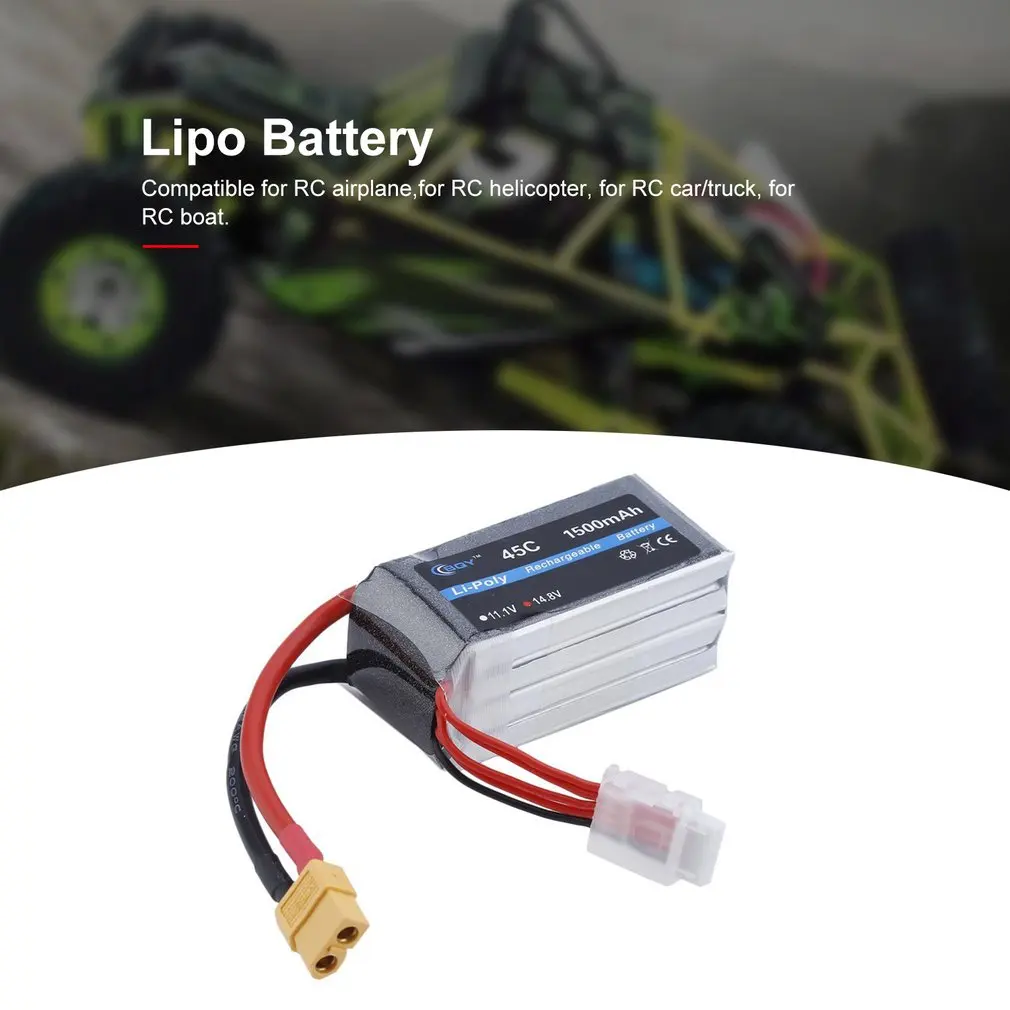 1500mAh Li-Poly Rechargeable Battery Plug Connector For RC Helicopter Drone Aircraft Truck Car Boat XT60