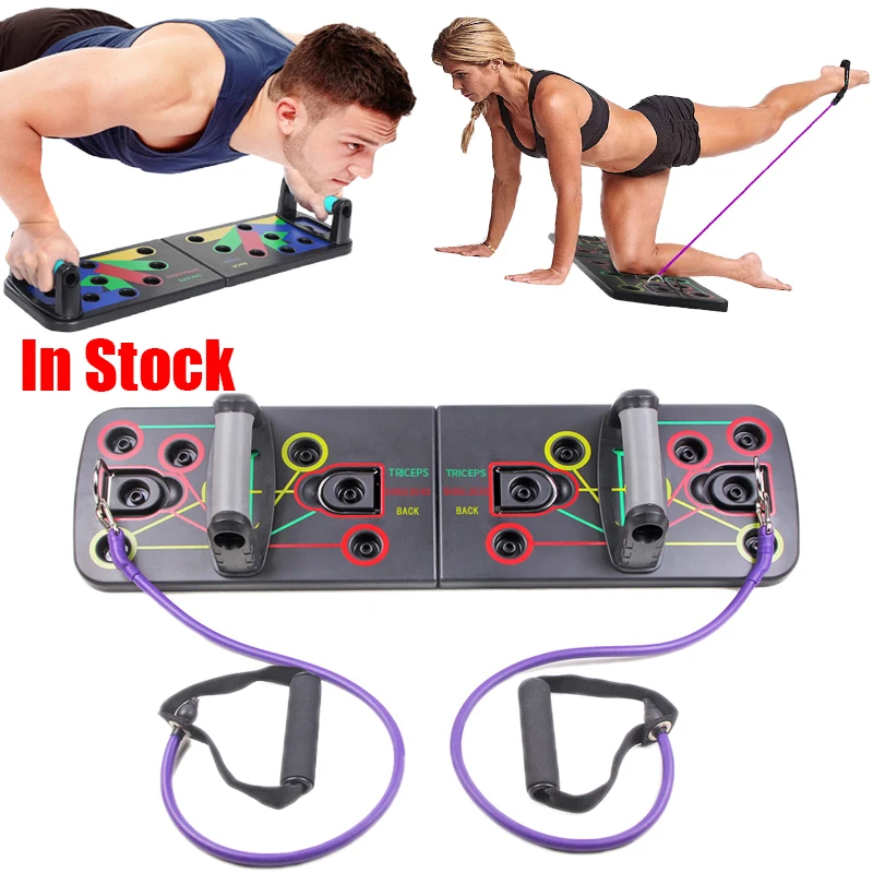 9 in 1 Pushup Rack Board Men Women Comprehensive Fitness Exercise Push-up Stands Body Building Training for Gym Body Training 