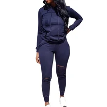 Женский спортивный костюм, комплект из двух предметов, осенний спортивный костюм с длинным рукавом, утепленные толстовки с капюшоном, комплект из 2 предметов, повседневный спортивный костюм