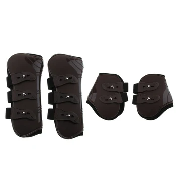 

Set of 4 Horse Pony Tendon and Fetlock Boots, Equine Front Rear Legs Jumping Protective Boot - Lightweight and Breathable