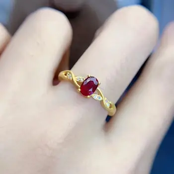 

Natural And Real Ruby Ring Gemstone Wedding Engagement Rings for Women Fine Jewelry Gift Wholesale