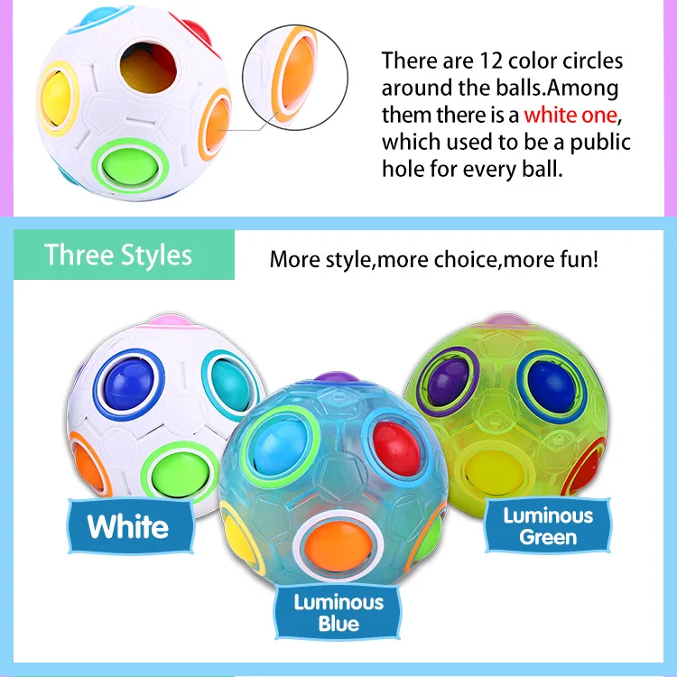 Творческий магический куб скорость радуги, пазлы мяч Футбол светится в темноте обучающие игрушки для детей и взрослых