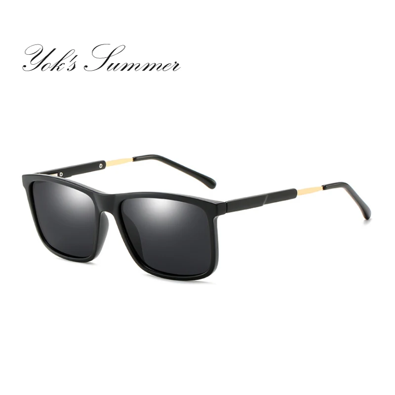 C2 Sand Black Frame YOK'S ультралегкие поляризованные солнцезащитные очки TR90, винтажные мужские прямоугольные коричневые линзы, уличные тени для вождения, очки Oculos HN1340 - Цвет линз: C2 Sand Black Frame
