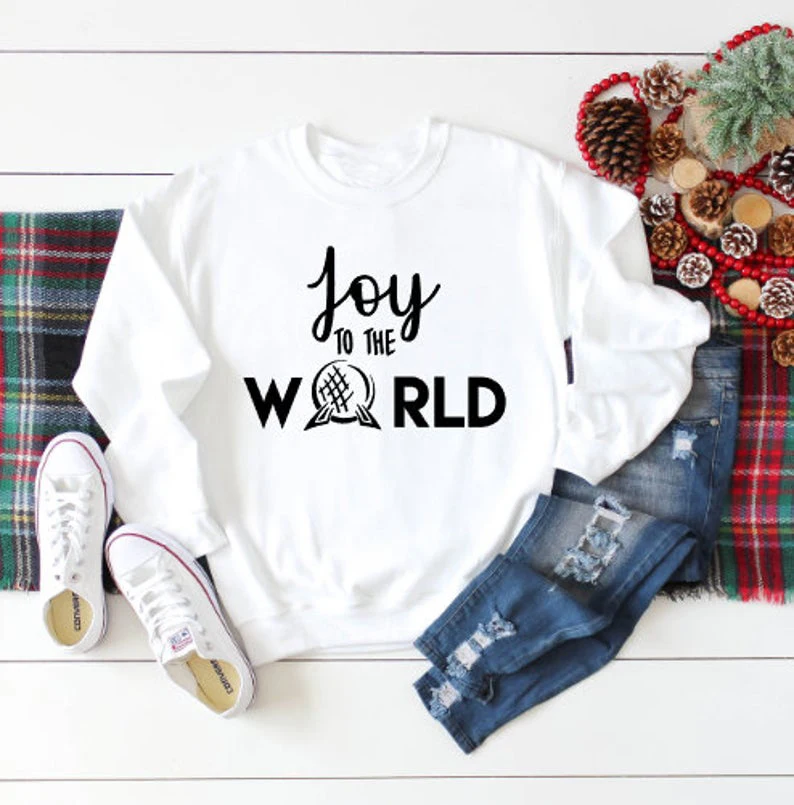 Joy to the world Рождественская Толстовка из чистого хлопка для женщин Винтажный Забавный джемпер tumblr Графический хипстер одежда унисекс пуловеры Топ