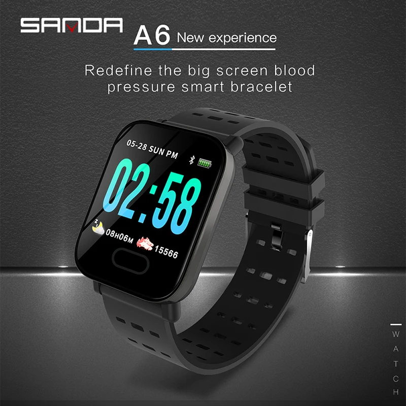 

2019 New SANDA Color Screen Smart Waterproof Watch Multi-function Heart Rate Blood Pressure Monitoring Sports Bluetooth Watch