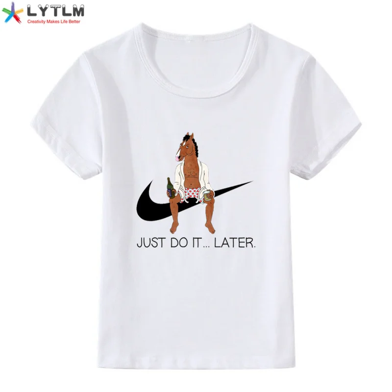 LYTLM/футболка с Конь БоДжек Детские Забавные футболки с 3D модалом Roupa Menina, футболка для ребенка, футболки с длинными рукавами для мальчиков - Цвет: DX White