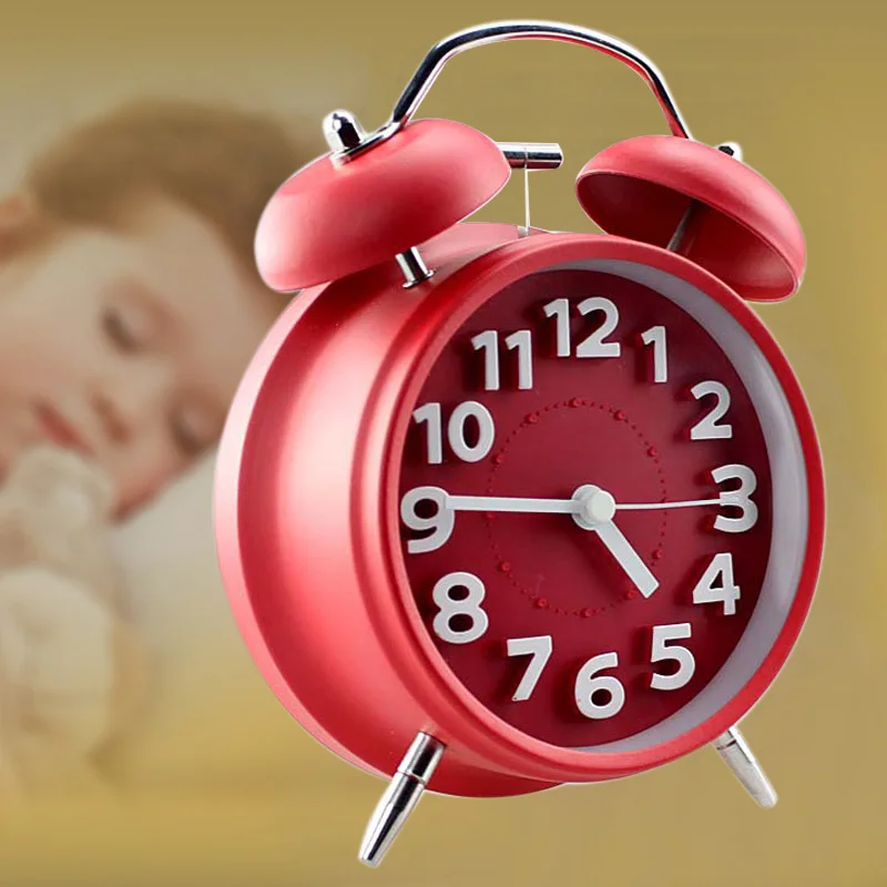 Классический металлический будильник двойной Звонок ленивый человек Настольный подарок домашний декор тихий будильник гостиная кварцевый механизм