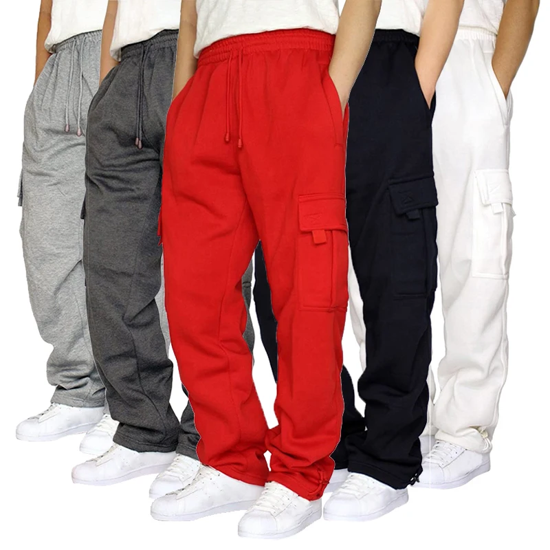 New large pocket work trousers casual sports loose straight pants