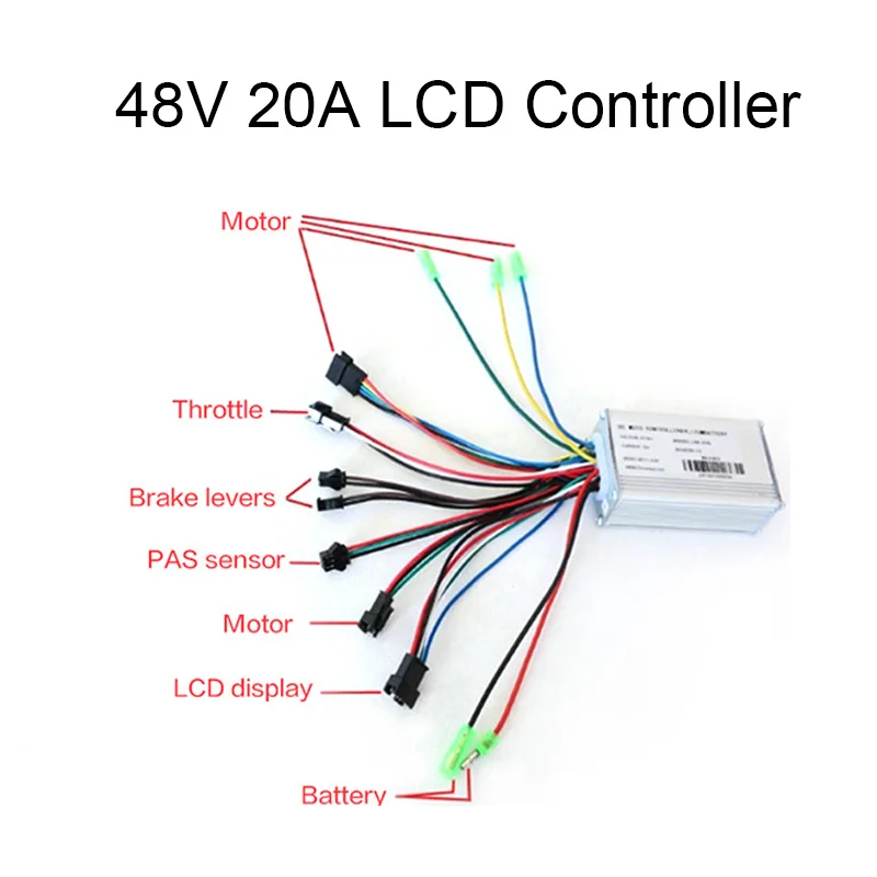 48V 250 W-500 W bldc контроллер электровелосипеда синусоида бесщеточный контроллер двигателя для электрического велосипеда MTB Аксессуары для шоссейных велосипедов - Цвет: 48v 20ah LCD