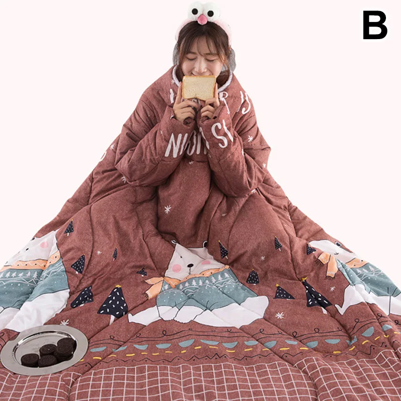 Novel 1 Pcs Lazy Quilt With Sleeves Warm Thicken Blanket Multifunction For Home Winter Nap Shipping
