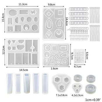 

1 Set Crystal Epoxy Resin Mold Earring Ring Pendant Casting Silicone Mould Handmade DIY Crafts Jewelry Making Tools