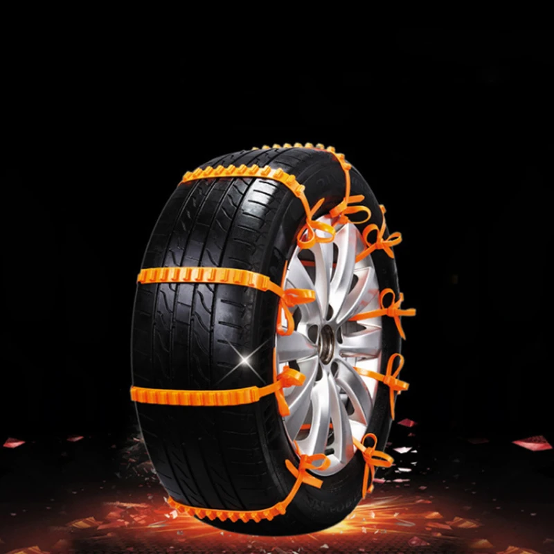 

10 Pcs Car Tire Anti-skid Ties Snow Chains Car Tire Wheel Anti-Slip Cable Belt Chain Fit Snow Rain Ice Chains Winter Tool