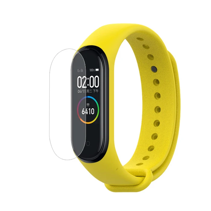 Сменный силиконовый браслет-ремешок для Xiaomi Mi 2 3 4 ремешок Pulseira для Xiaomi Mi band 2 3 4 ремешок+ Защитная пленка для экрана - Цвет: Yellow
