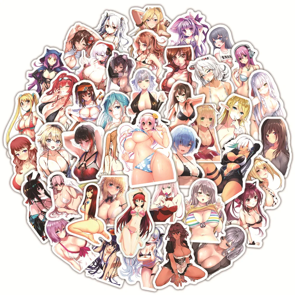

10 / 30 / 50pcs Sexy Anime Girl Graffiti Decoration Personality DIY Suitcase Guitar Mobile Phone Case Toy Sticker Wholesale
