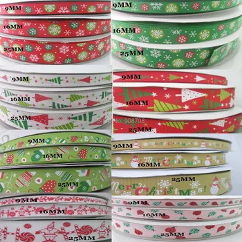

20Yards Christmas Printed Festival Ribbons Single Face Grosgrain Ribbon DIY Craft Accessories