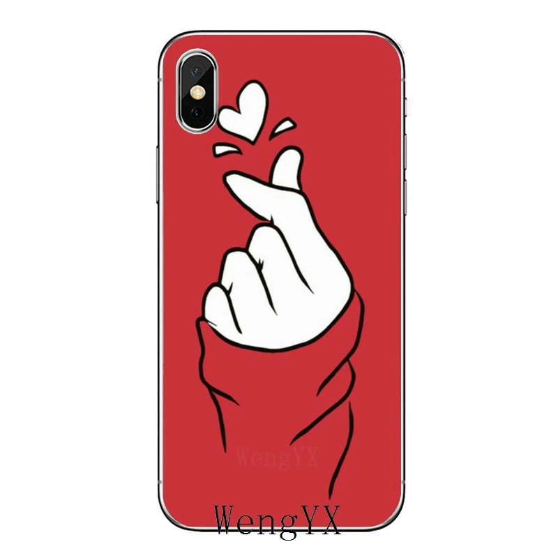 Любовь на кончиках пальцев kpop Сердце для OnePlus 3t 5T 6T LG G5 G6 G7 Q6 Q7 Q8 Q9 V20 V30 X Мощность 2 3 K4