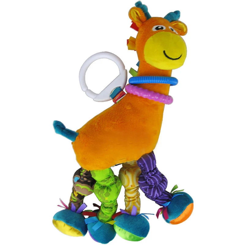 New Hot Sale Baby Giraffe Rattles Plush Doll Toys Newborn Infant Stroller Crib Bed Hanging Appease Baby Toys