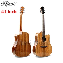 Afanti музыка Высокое качество 41 дюймов грецкого ореха Топ орехового дерева с задним и передним по бокам акустической Гитары(WY-068-41