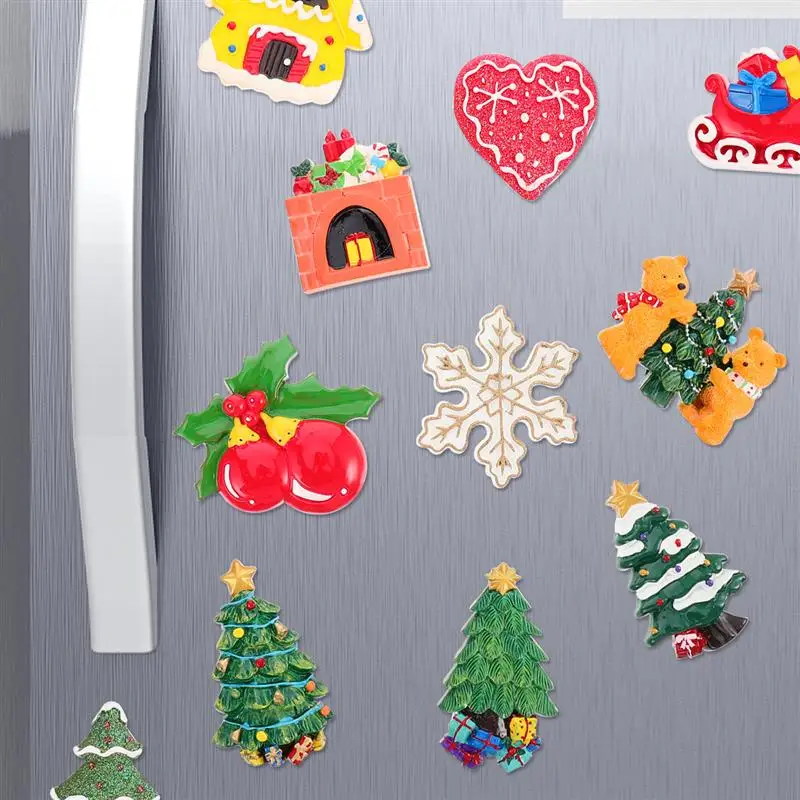 

11pcs Lovely Refrigerator Magnet Christmas Fridge Magnet Stickers Decals