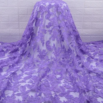 

High Quality African tulle embroidery Lace Fabric 2019 French Mesh Lace Fabric With bright Lace For Evening Dress Sew