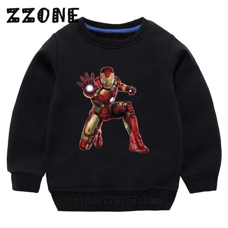 Детские толстовки с капюшоном для детей с принтами "Marvel", "Мстители", из мультфильма "Железный человек" Толстовка для малышей, хлопковые пуловеры топы для девочек Осенняя Одежда для мальчиков, KYT5279