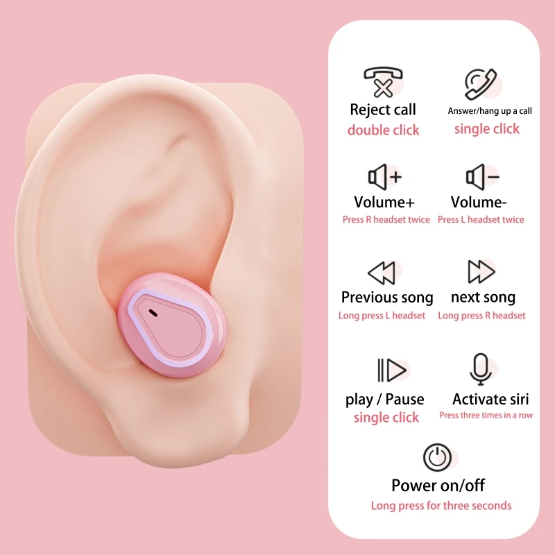 Stereo Headset TWS Wireless Bluetooth 5 0 Earphones Headphones Mini In Ear Earbuds