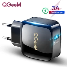 QGEEM QC 3,0 USB зарядное устройство Quick Charge 3,0 зарядное устройство для телефона для iPhone 18W3A быстрое зарядное устройство для huawei samsung Xiaomi Redmi EU US Plug
