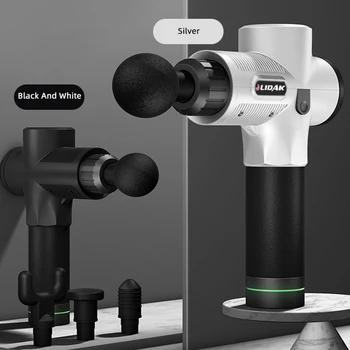 

10 Gears 4 heads LCD Touch Screen High Frequency Massage Gun Muscle Relax Body Relaxation Electric Massager with Portable Bag