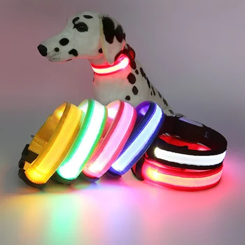 

Pet dog collar led dog collar light shining luminous luminous collar flash pet strap medium and large dog luminous dog necklace