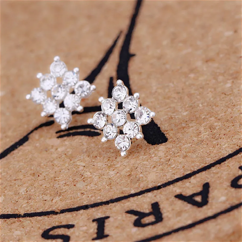 

2019 New Silver Combination Zircon Inlaid Clip Earrings Shiny Animal Plants Women Gift Jewelry Gift