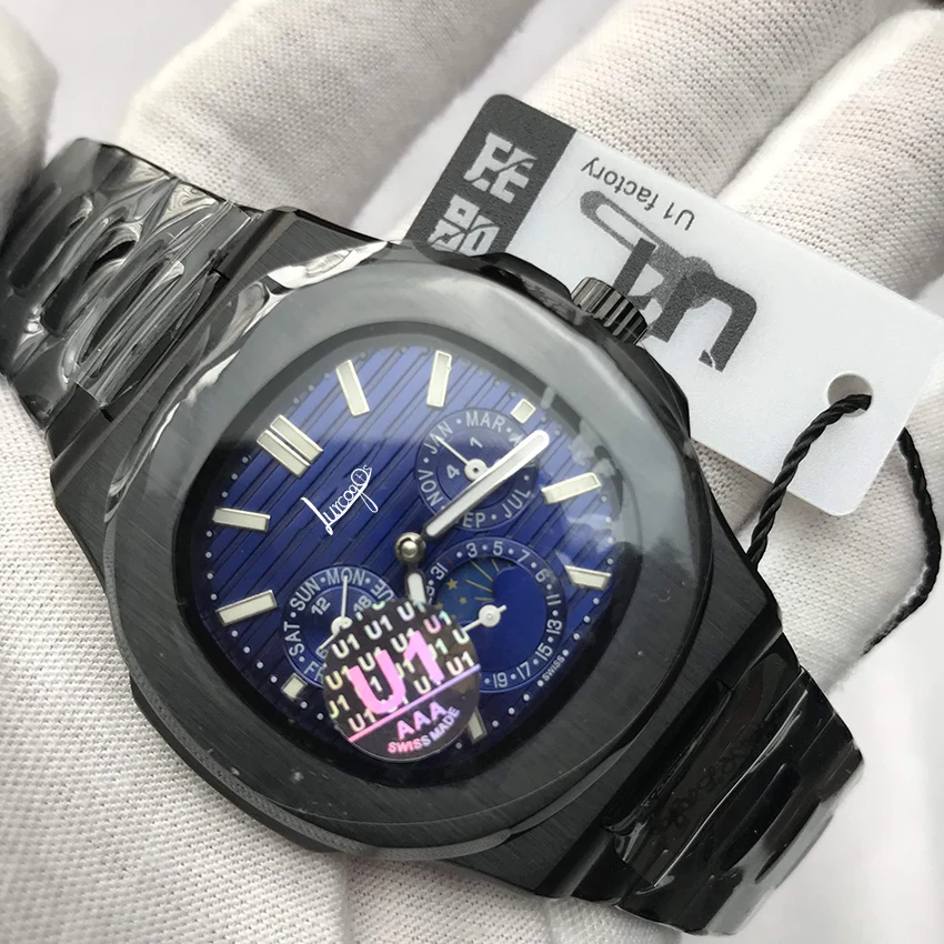 Ограниченный Выпуск черный чехол Patek- Philippe-Элитный бренд AAA Для мужчин