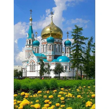 

Full Square/round Diamond Painting Russia building church 5d diy Diamond Embroidery Rhinestones of Pictures Mosaic diamond TY825