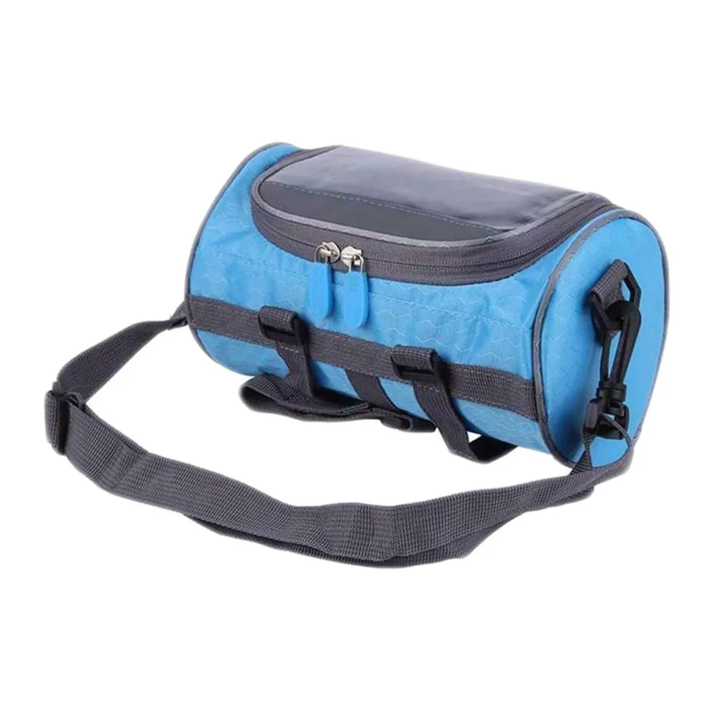 Большие велосипедные сумки на руль с передней трубкой, водонепроницаемая велосипедная сумка для телефона с сенсорным экраном для студентов, Женские аксессуары для девушек, велосипедные сумки - Цвет: Синий цвет