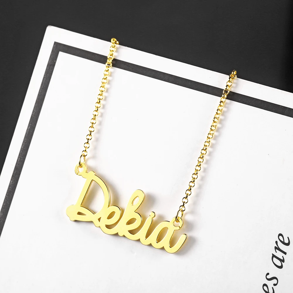 RainMarch Custom Name Necklace &amp Pendant Women Personalized Namenecklace Customized Nameplate Dropshipping Jewelry Gift | Украшения и