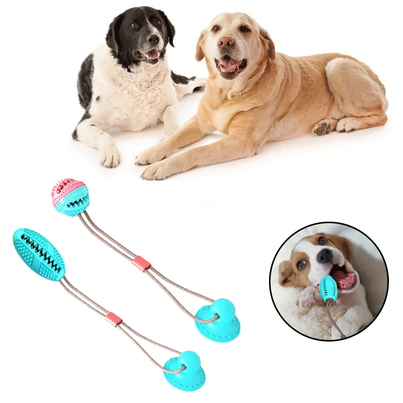 Игрушки для домашних животных с присоской, игрушка для собак с шариком TPR, чистка зубов, жевательный резиновый шар, жевательные игрушки для собак, дропшиппинг