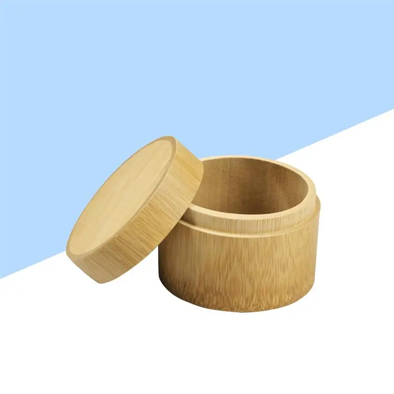 Мини Круглая бамбуковая коробка для чая, коробка для хранения, контейнер, колонка, чайная банка, чехол для хранения, органайзер ручной работы