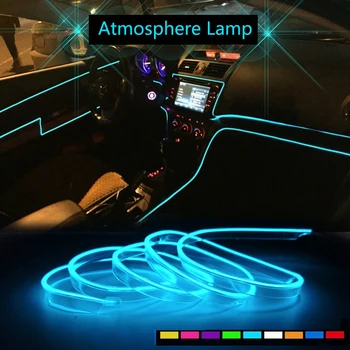 

Car LED Strip EL Wire Rope Auto Atmosphere Decorative Lamp For Kia Rio K2 K3 Ceed Sportage 3 sorento cerato armrest soul optima