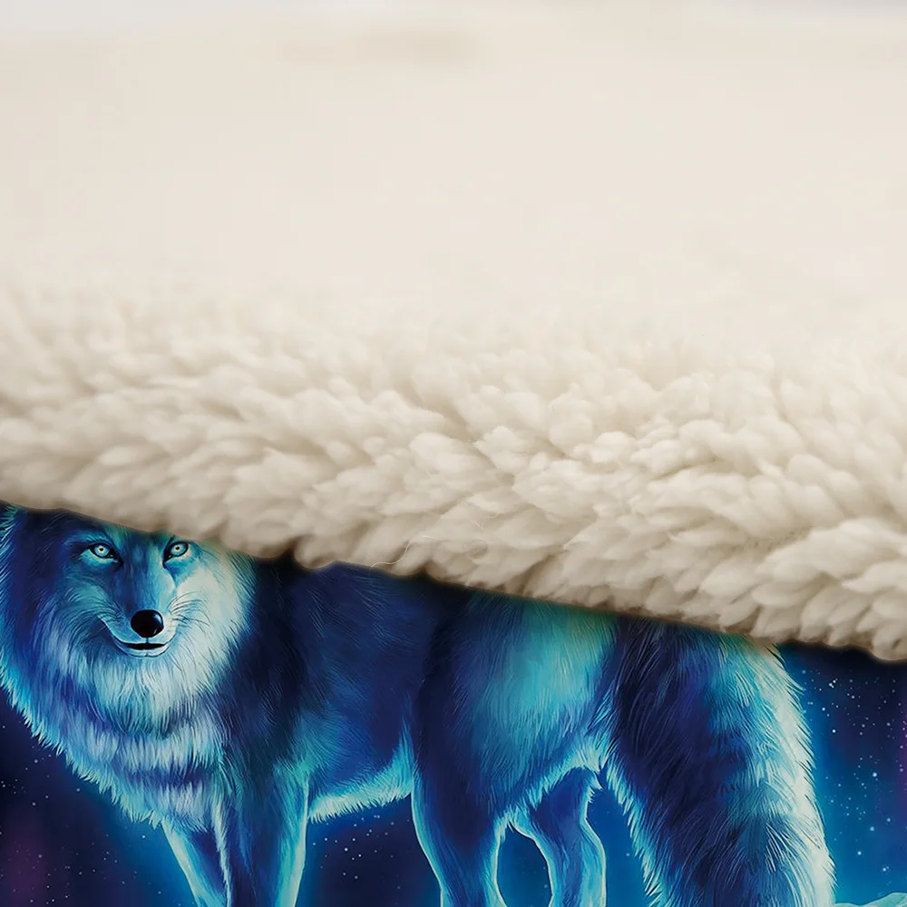 

Explosive Blanket Airable Cover Thick Double Layer Plush 3D Digital Printing Blanket Wolf Series