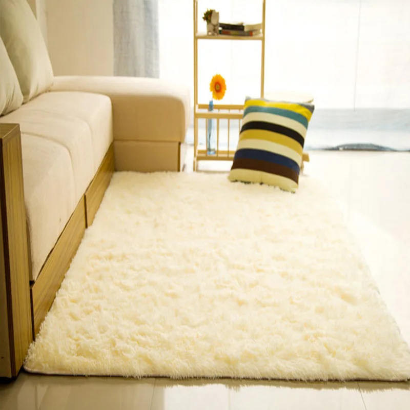 Пушистый ковер ковры для гостиной Декор Искусственный мех ковер длинный плюш s спальня мохнатый области современный коврик - Цвет: beige yellow