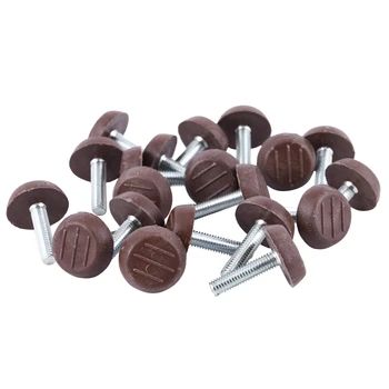 

20x M6 Adjustable Screw Threaded Glide Feet Leveling Foot Home Chair Table 25mm Colour:Coffee