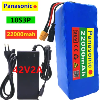 

Panasonic 36V Battery 10S3P 42V22Ah Battery 1000W High Power 22000mAh Battery 36V Ebike Electric Bike Charger BMS + 42V2A Charge
