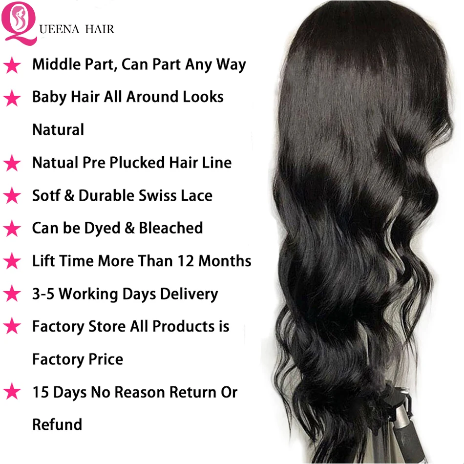 Transparent Lace Wig Brazilian Body Wave Wig Remy Glueless Lace Front Human Hair Wigs Pre Plucked With Baby Hair Bleached Knots