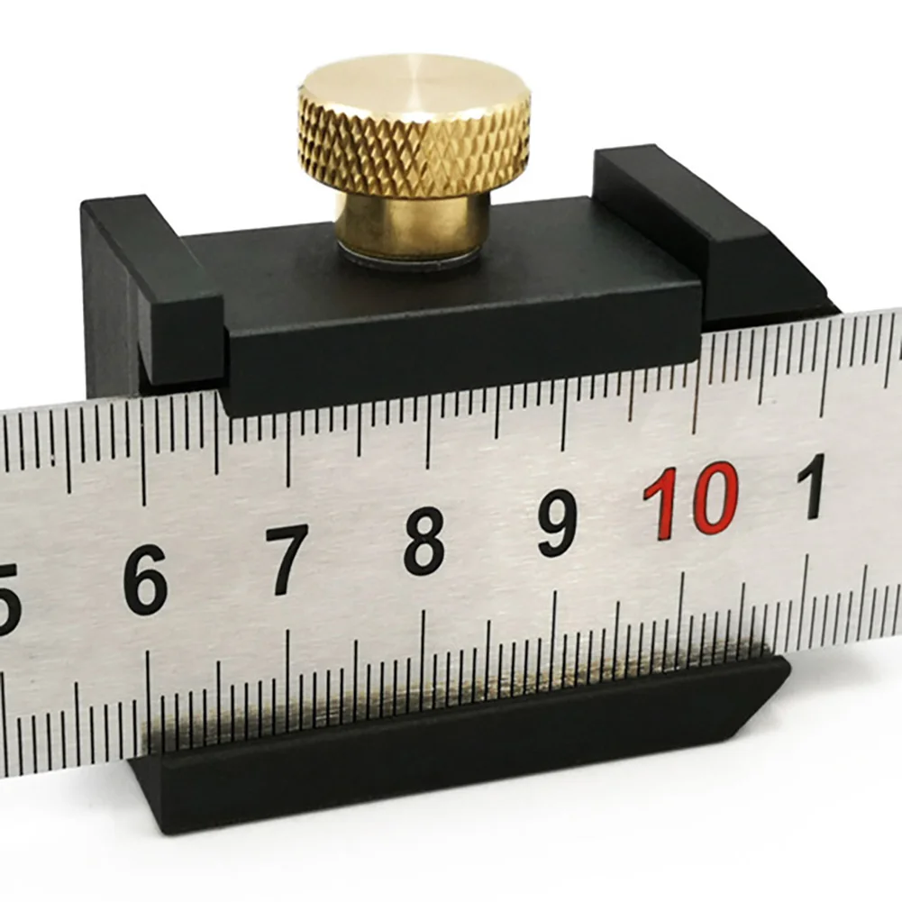 

Angle Scriber Steel Ruler Positioning Block Woodworking Line Scriber Gauge for Carpentry DIY Measuring Tools